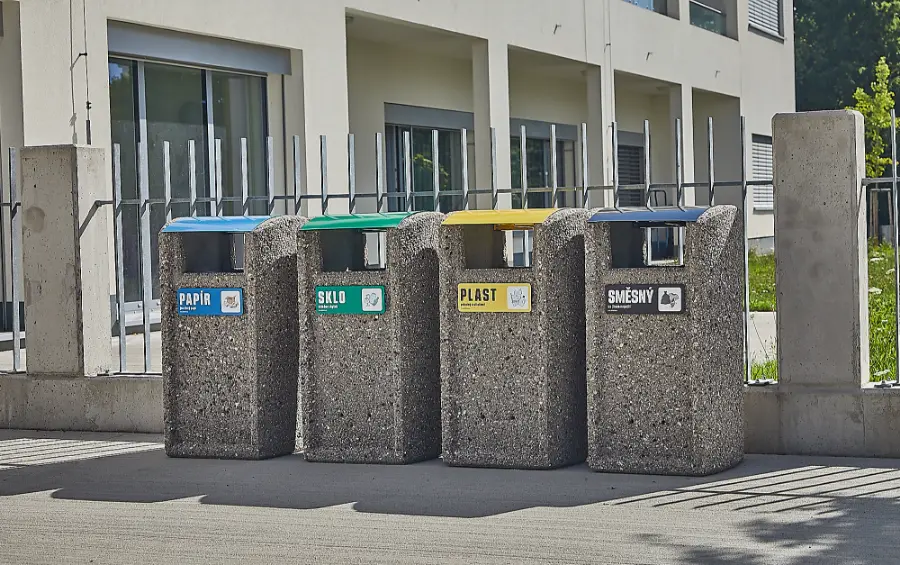Betonové odpadkové koše na tříděný odpad JAFA BETON
